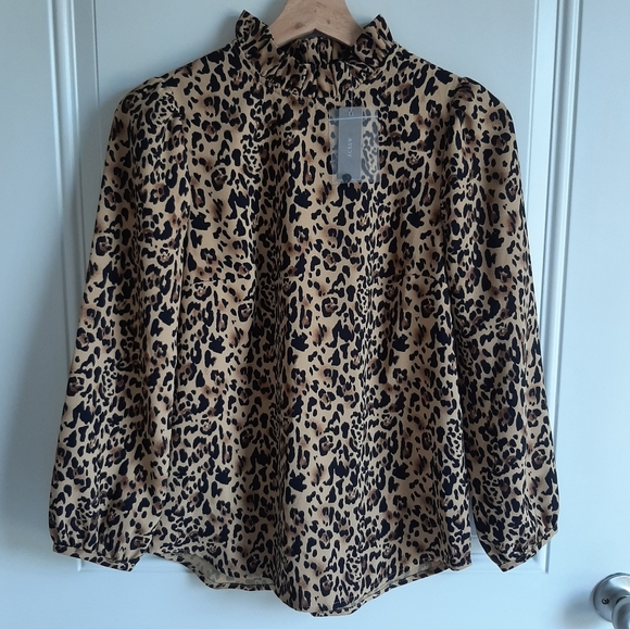 J. Crew Tops - NWT J Crew Leopard 365 Crepe Blouse Size XXS 2XS